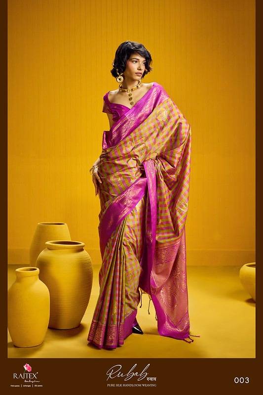 Rubab By Rajtex 01 To 06 Series Indian Traditional Wear Collection Beautiful Stylish Fancy Colorful Occasional Wear Pure Silk Sarees At Wholesale Price